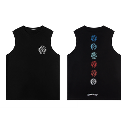 Chrome Hearts Rainbow horseshoe print tank top T-shirt P60