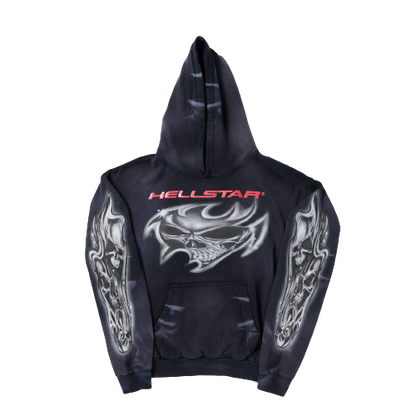 Hellstar Studios Airbrushed Skull Hoodie New