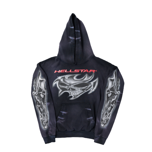 Hellstar Studios Airbrushed Skull Hoodie New