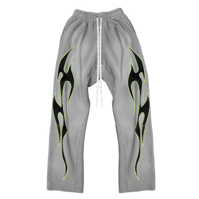 Hellstar Flame Sweatpants Grey New