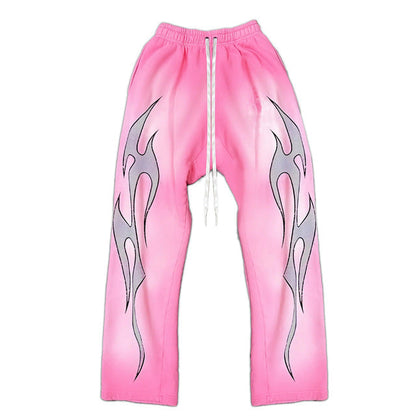 Hellstar Flame Sweatpants Pink New