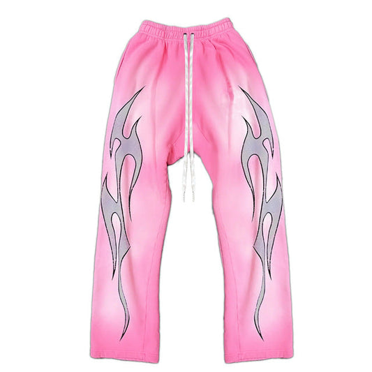 Hellstar Flame Sweatpants Pink New